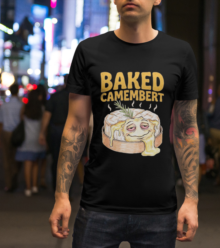 Baked Camembert Melting Cheese Cartoon With Rosemary T-Shirt