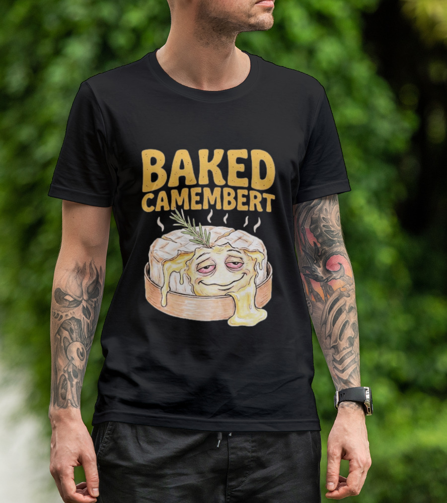 Baked Camembert Melting Cheese Cartoon With Rosemary T-Shirt