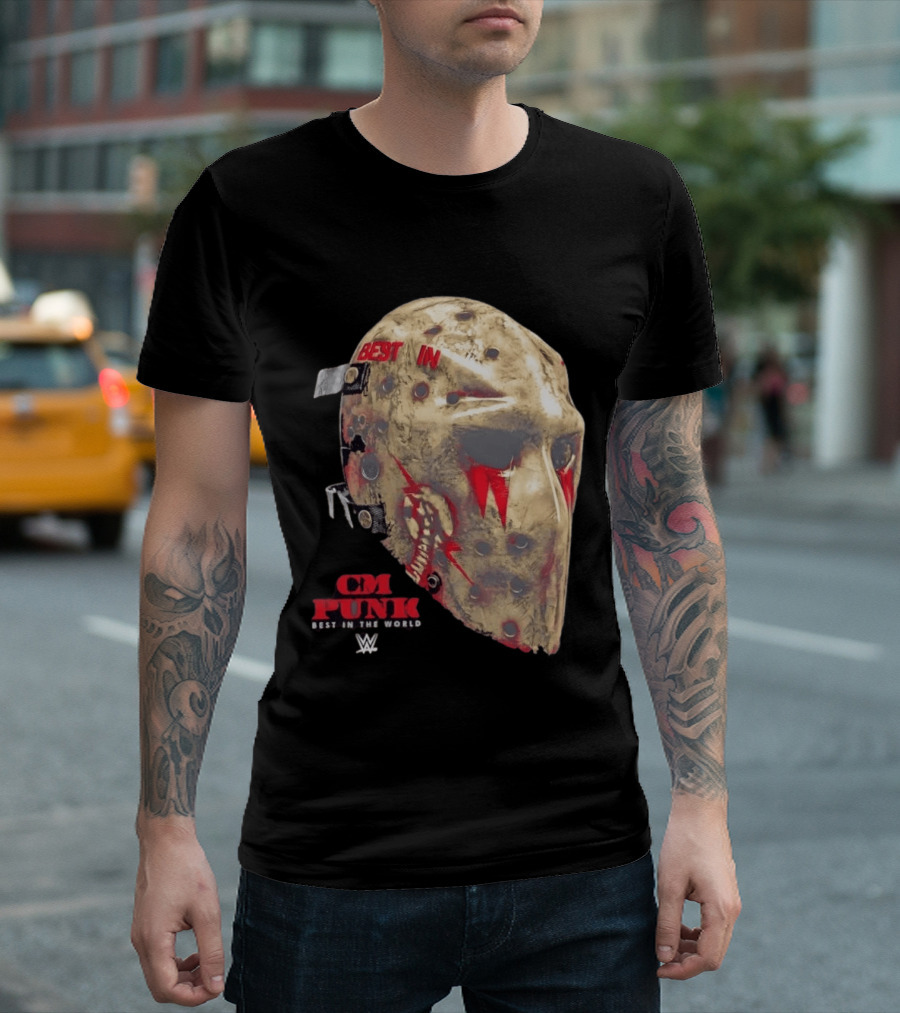 CM Punk Best In The World WWE Jason Voorhees Hockey Mask T-Shirt