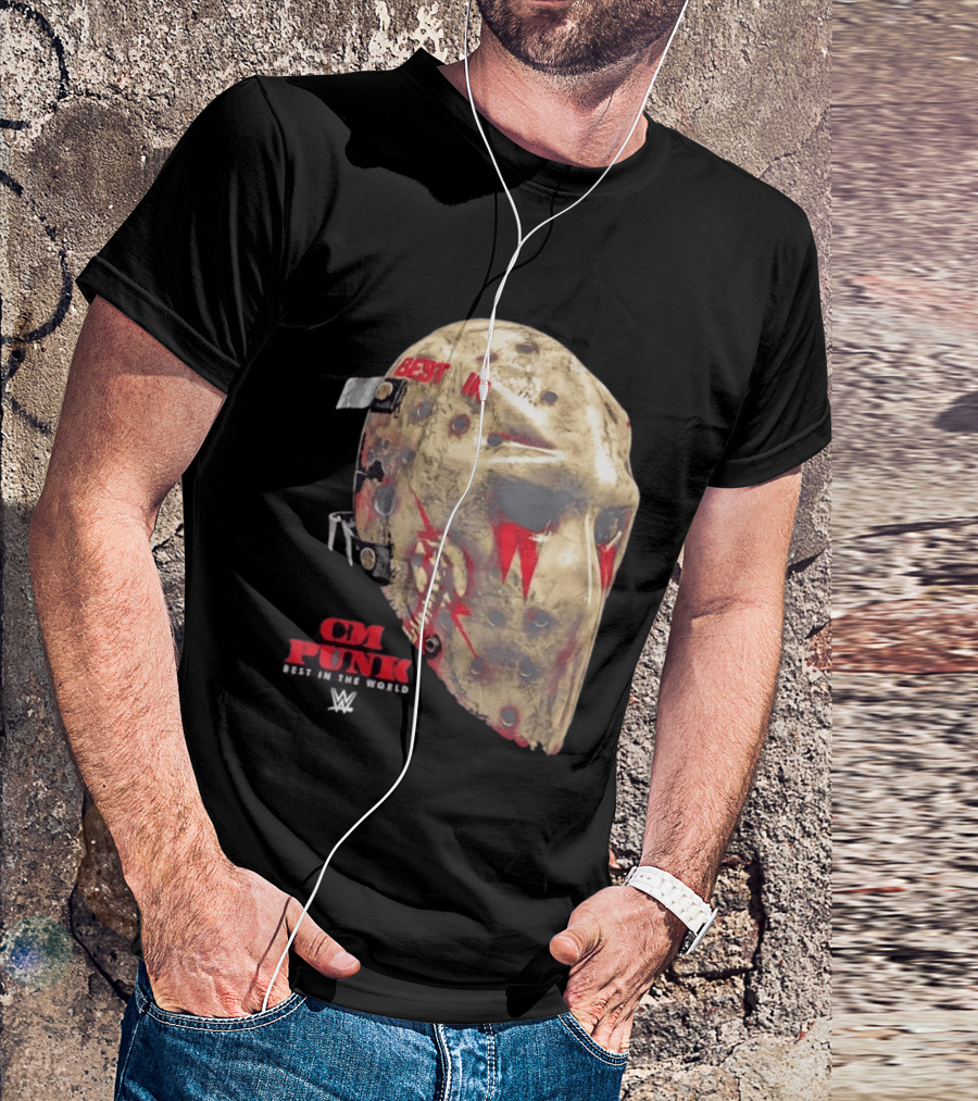 CM Punk Best In The World WWE Jason Voorhees Hockey Mask T-Shirt
