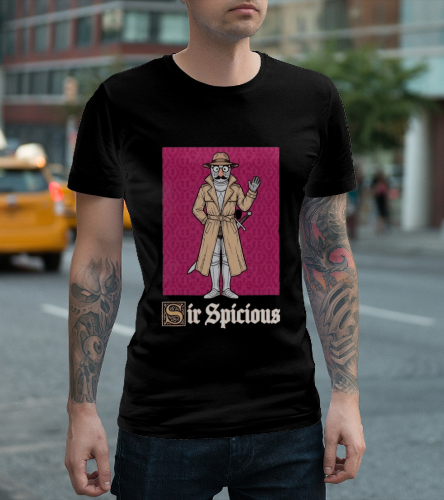 Sir Spicious Knight Trench Coat Disguise T-Shirt