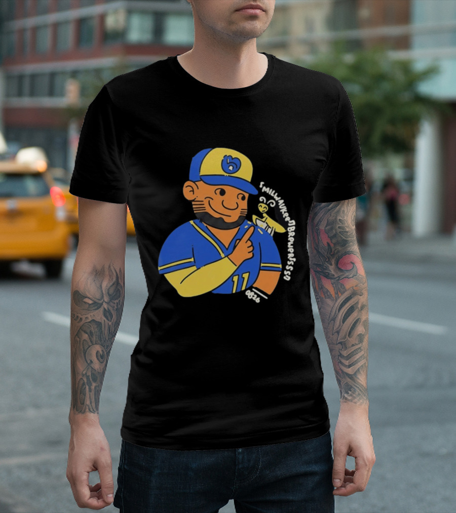 Milwaukee Brewers Jackson Chourio Smilwaukee Brewerssss 0626 Baseball Player Cartoon T-Shirt