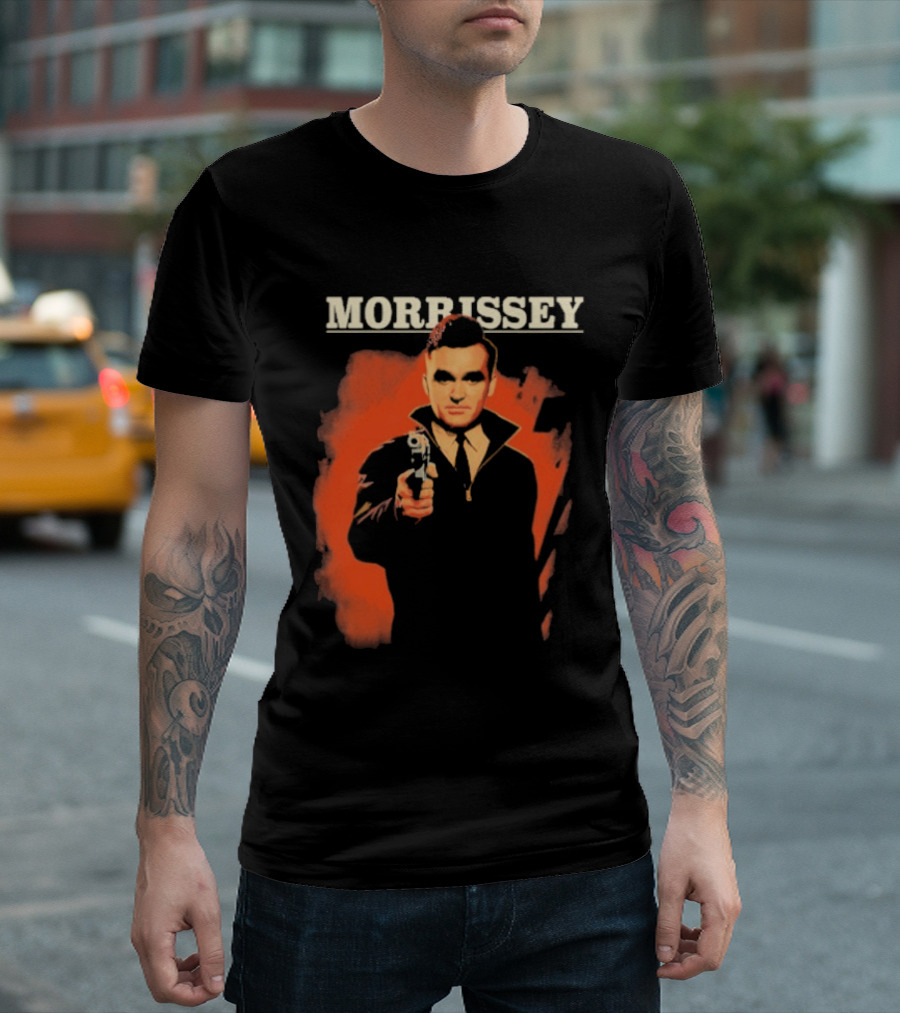 Morrissey Pistol Tour Man With Gun Red T-Shirt