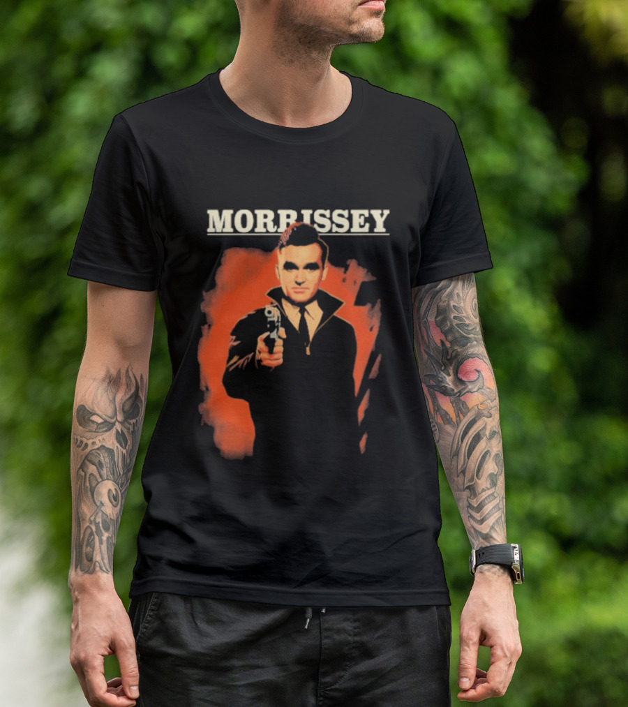 Morrissey Pistol Tour Man With Gun Red T-Shirt