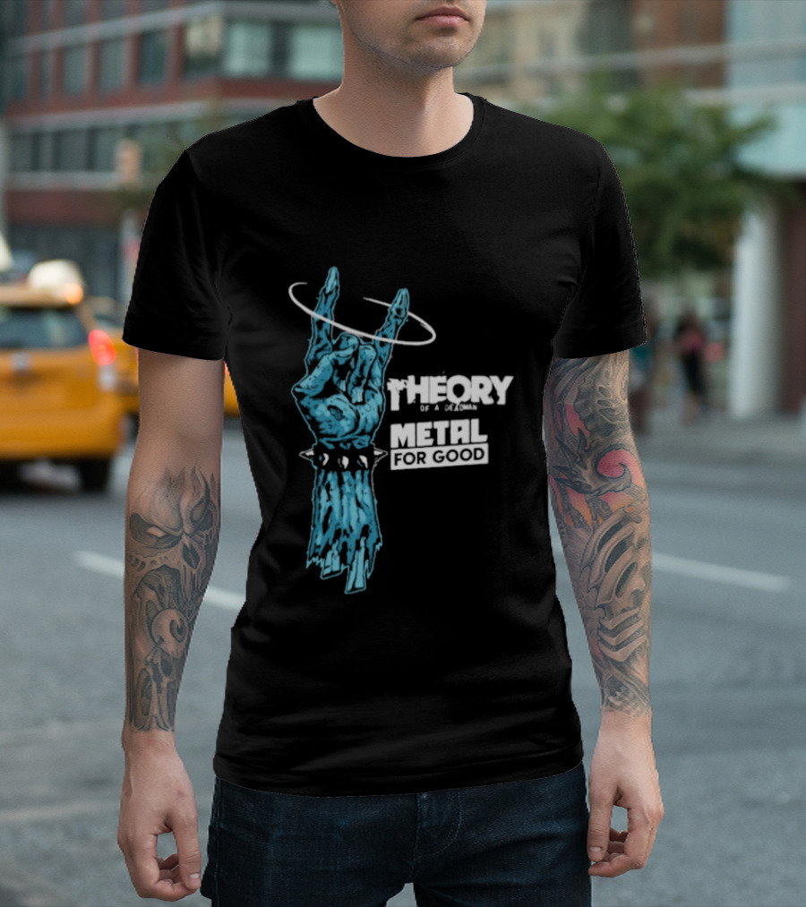 Theory Of A Deadman Metal For Good Blue Hand Halo Collaboration T-Shirt