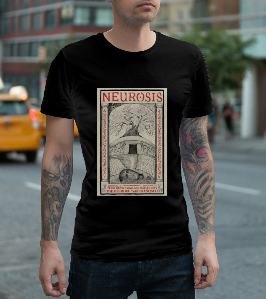 Neurosis At The Fillmore San Francisco October 16th 17th 2026 Terry Gross Kowloon Walled City T-Shirt