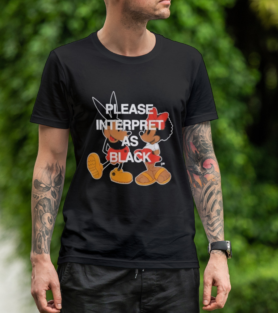 Please Interpret As Black Cartoon Characters Red Outlines T-Shirt