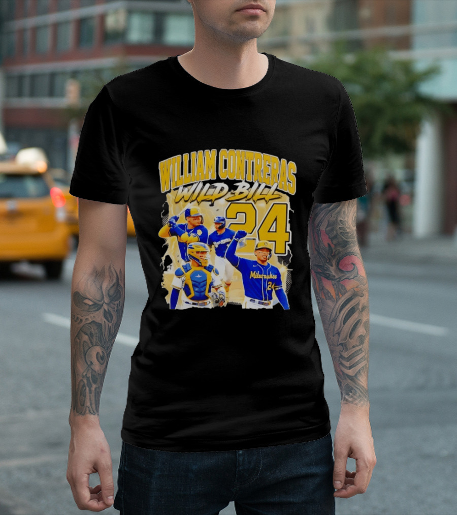 William Contreras Wild Bill Milwaukee 24 Player Collage T-Shirt
