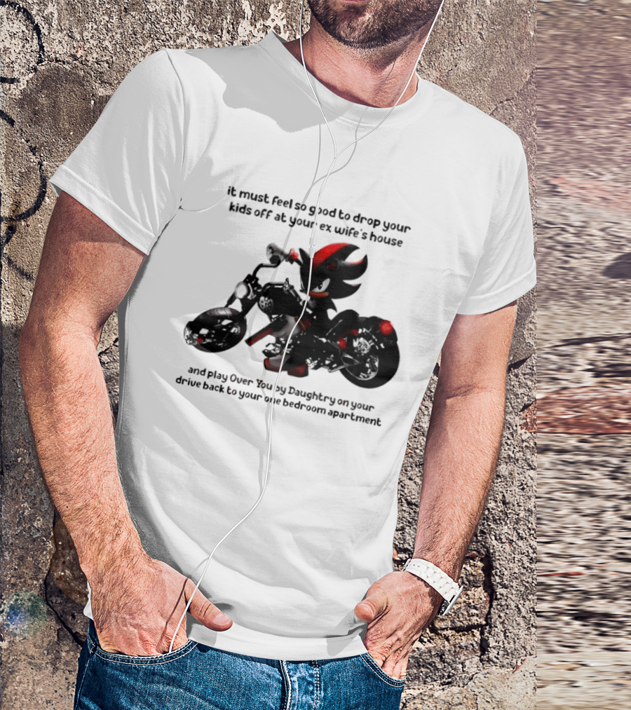Shadow The Hedgehog Meme It Must Feel So Good To Drop Your Kids Off At Your Ex Wife's House And Play Over You By Daughtry T-Shirt