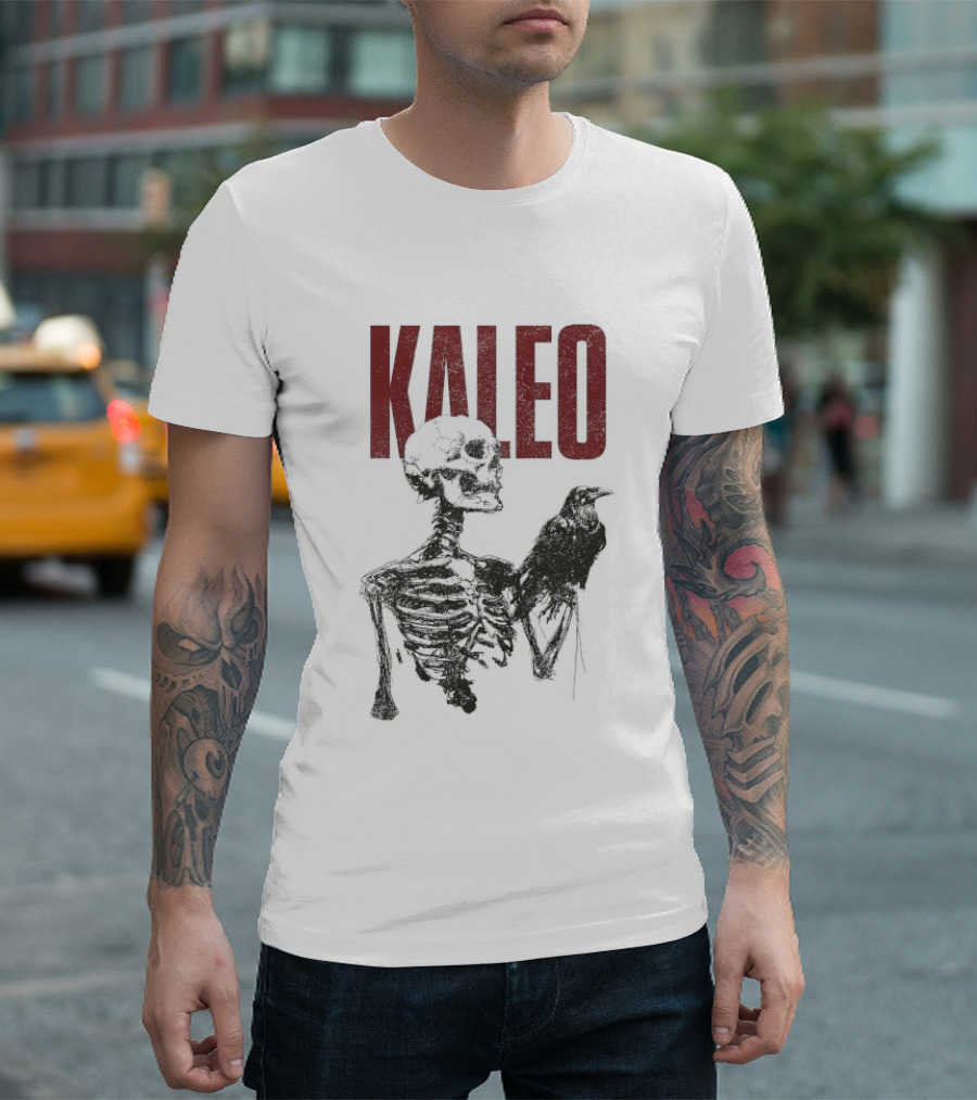 Kaleo Skeleton Holding Raven T-Shirt