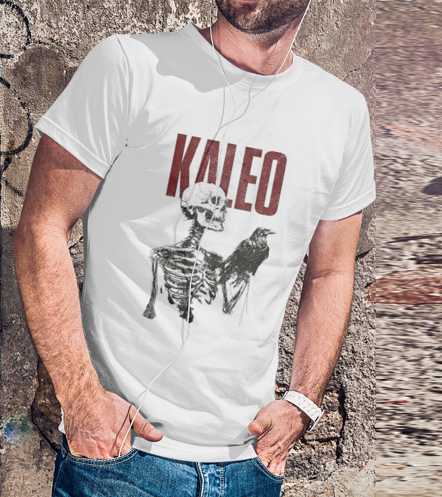 Kaleo Skeleton Holding Raven T-Shirt