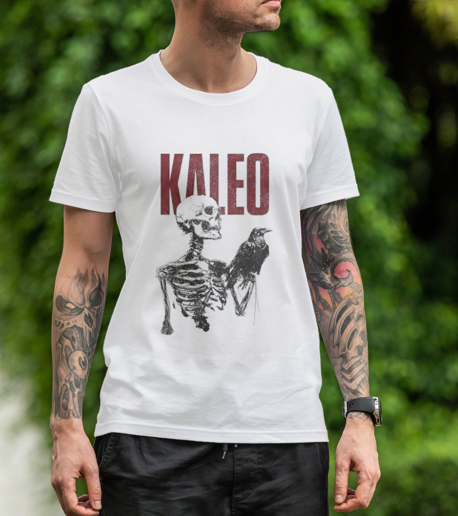 Kaleo Skeleton Holding Raven T-Shirt