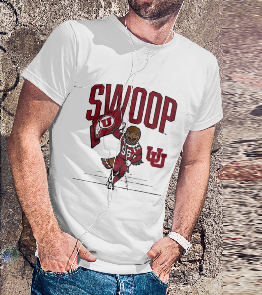 Swoop Utah Utes Mascot Running With Flag T-Shirt