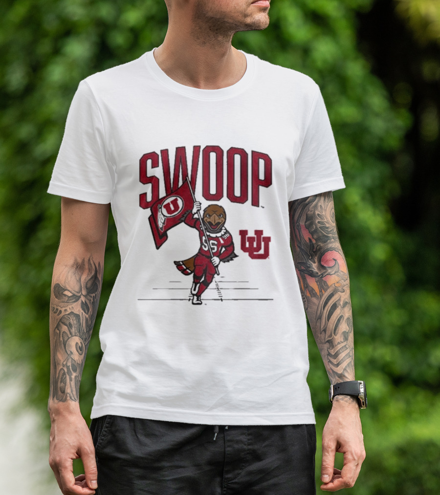 Swoop Utah Utes Mascot Running With Flag T-Shirt