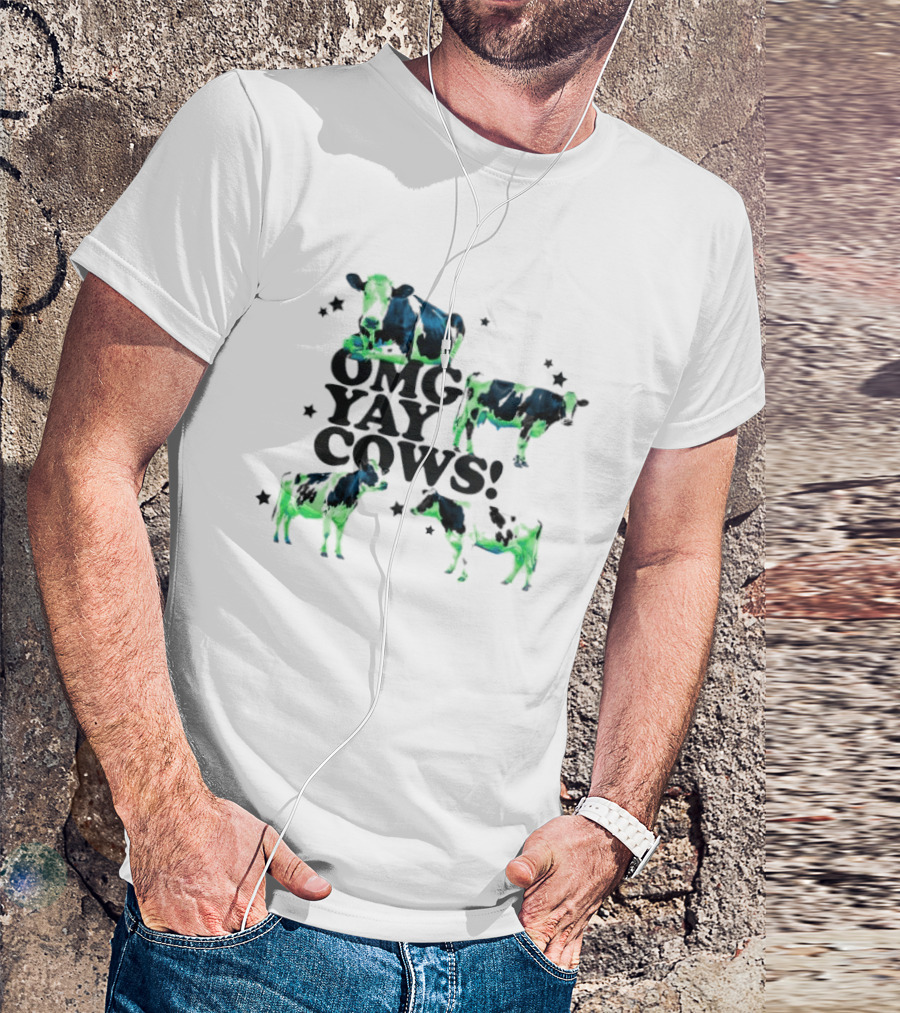 OMG Yay Cows Neon Farm Animal T-Shirt