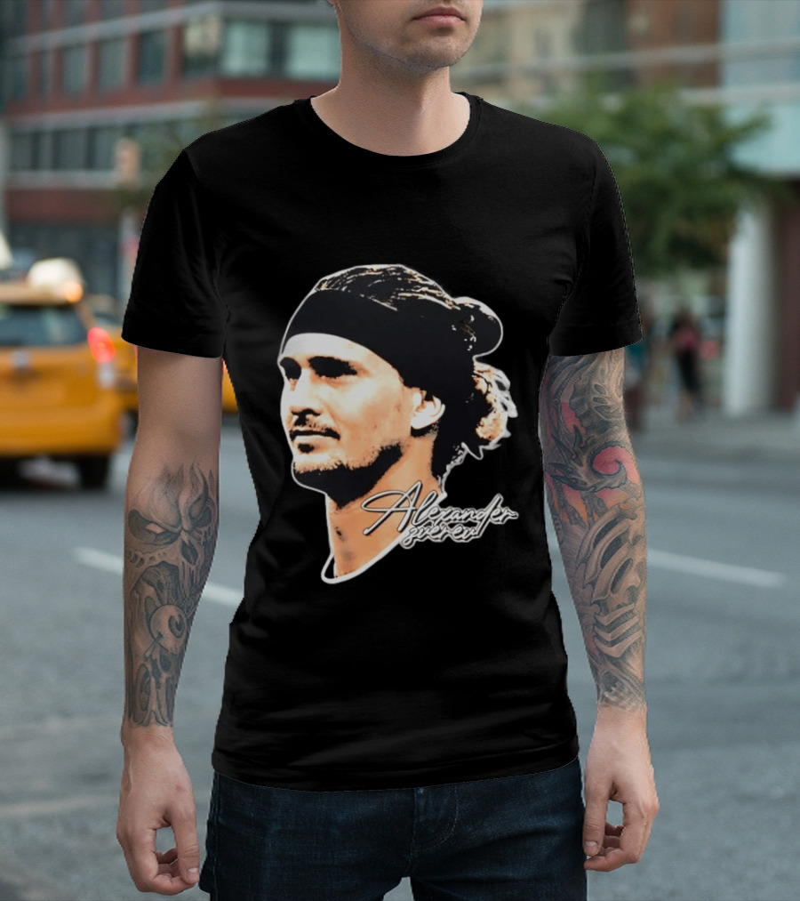 Alexander Zverev Tennis Player Portrait With Signature T-Shirt