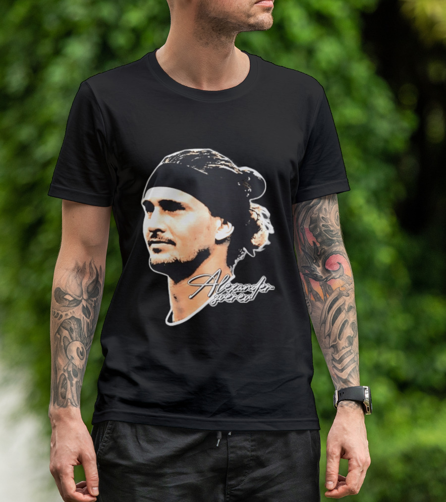 Alexander Zverev Tennis Player Portrait With Signature T-Shirt