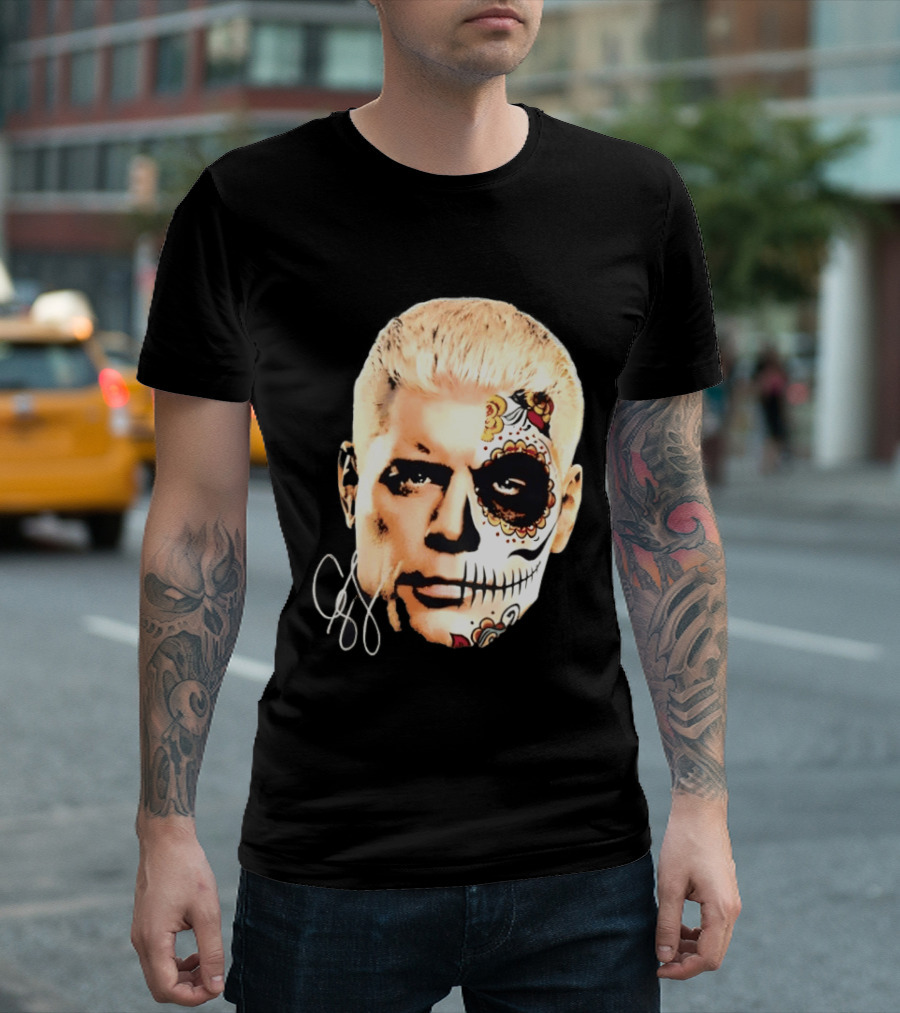 Cody Rhodes Dia De Muertos Sugar Skull Facepaint T-Shirt