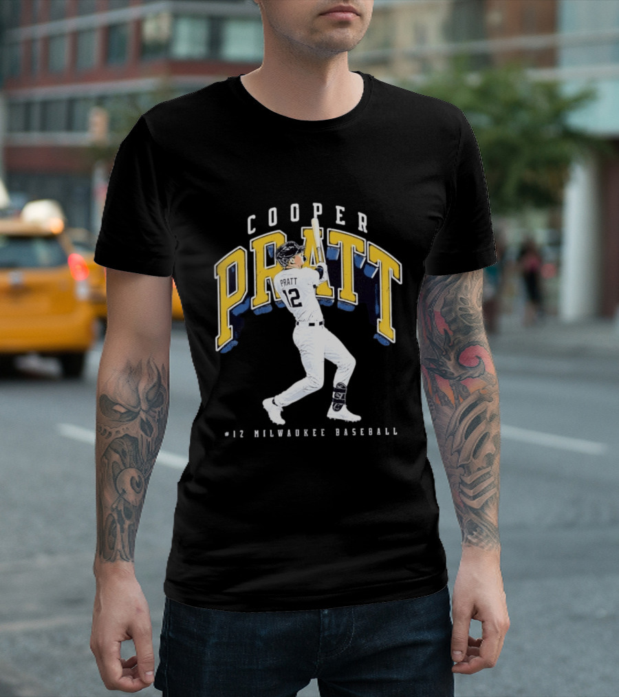 Cooper Pratt 12 Milwaukee Baseball Brewers Collegiate T-Shirt