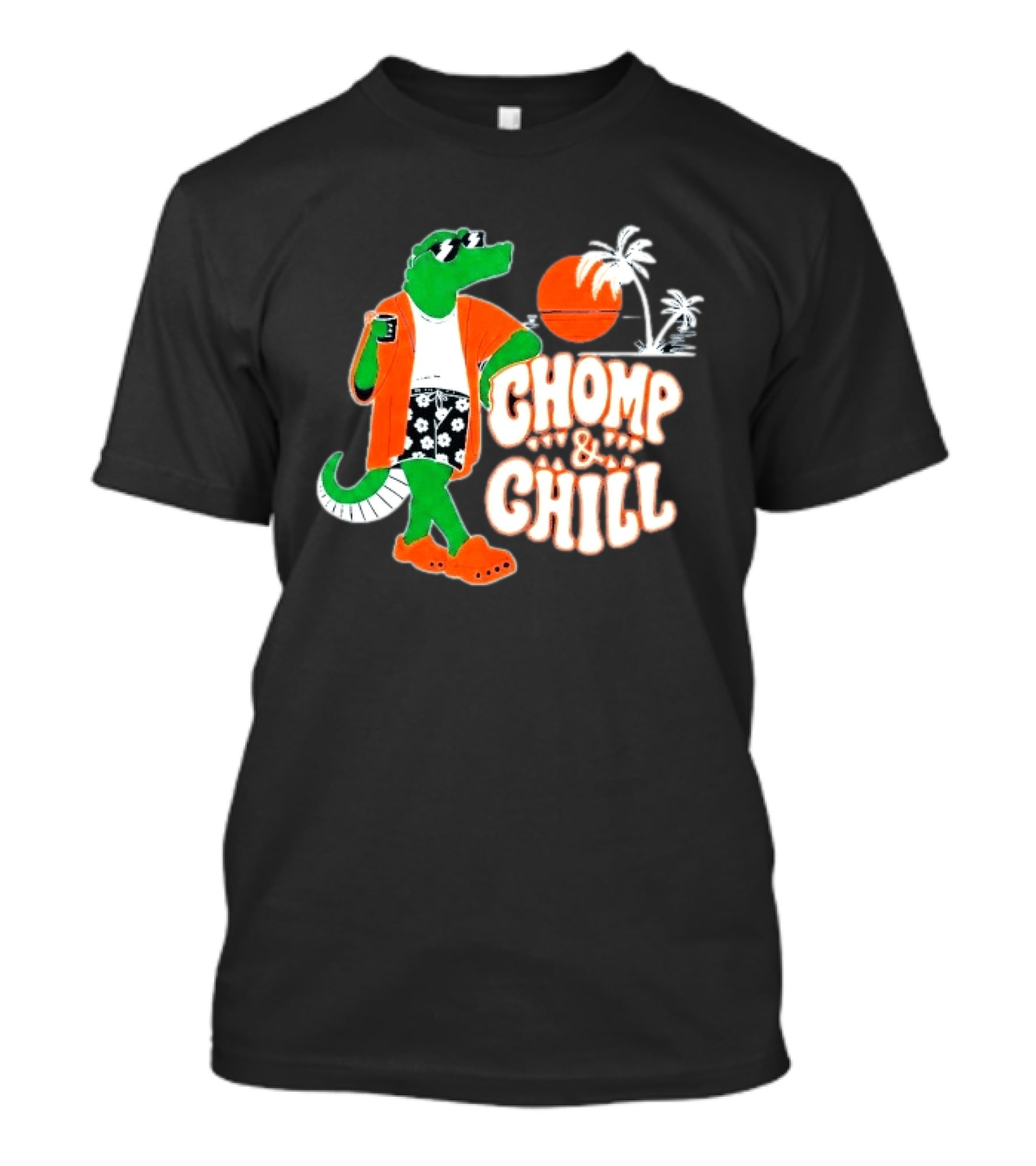 Florida Gators Chomp And Chill Retro Alligator Relaxation Scene T-Shirt