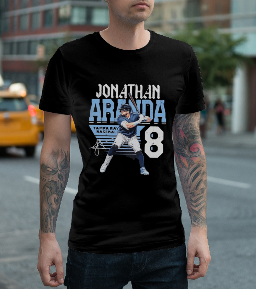 Jonathan Aranda Tampa Bay Baseball Number 8 Player T-Shirt