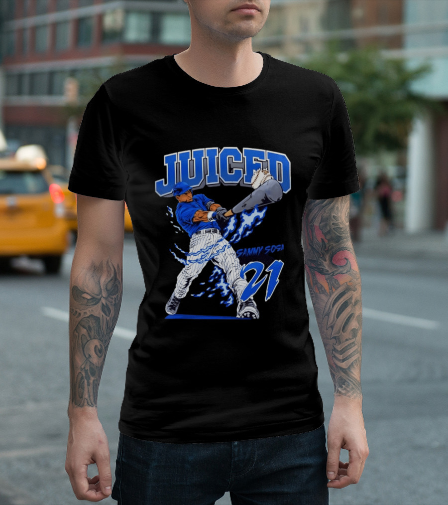 Sammy Sosa 21 Juiced Baseball Chicago Cubs Power Hitter T-Shirt