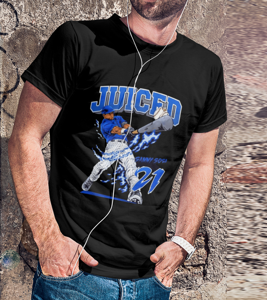 Sammy Sosa 21 Juiced Baseball Chicago Cubs Power Hitter T-Shirt