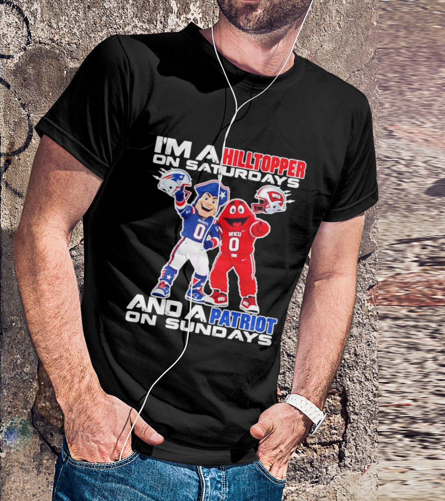 WKU Hilltopper Saturdays Patriots Sundays Football Mascots T-Shirt