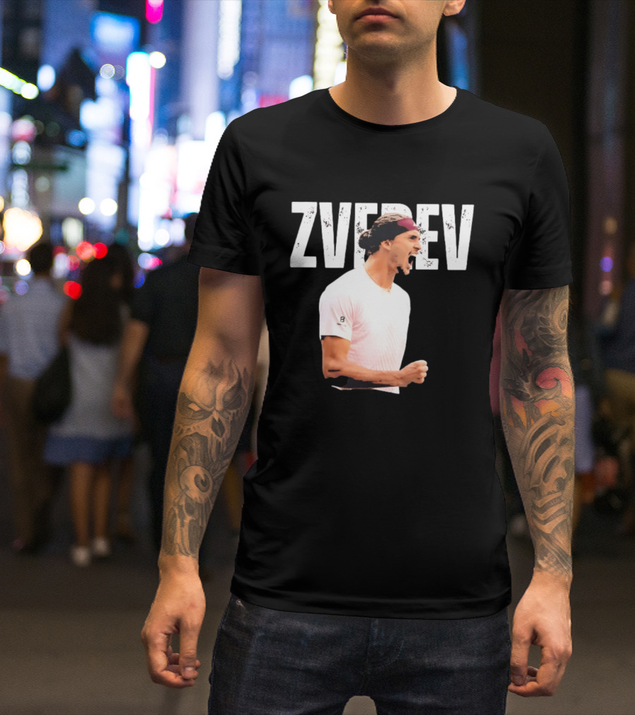 Zverev Tennis Athlete Action Pose With Headband T-Shirt
