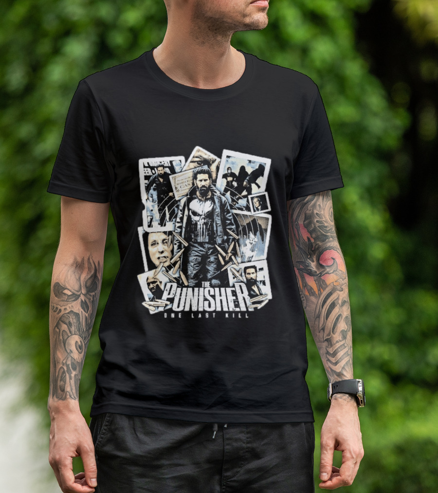The Punisher One Last Kill Targeted Crime Thriller Collage T-Shirt