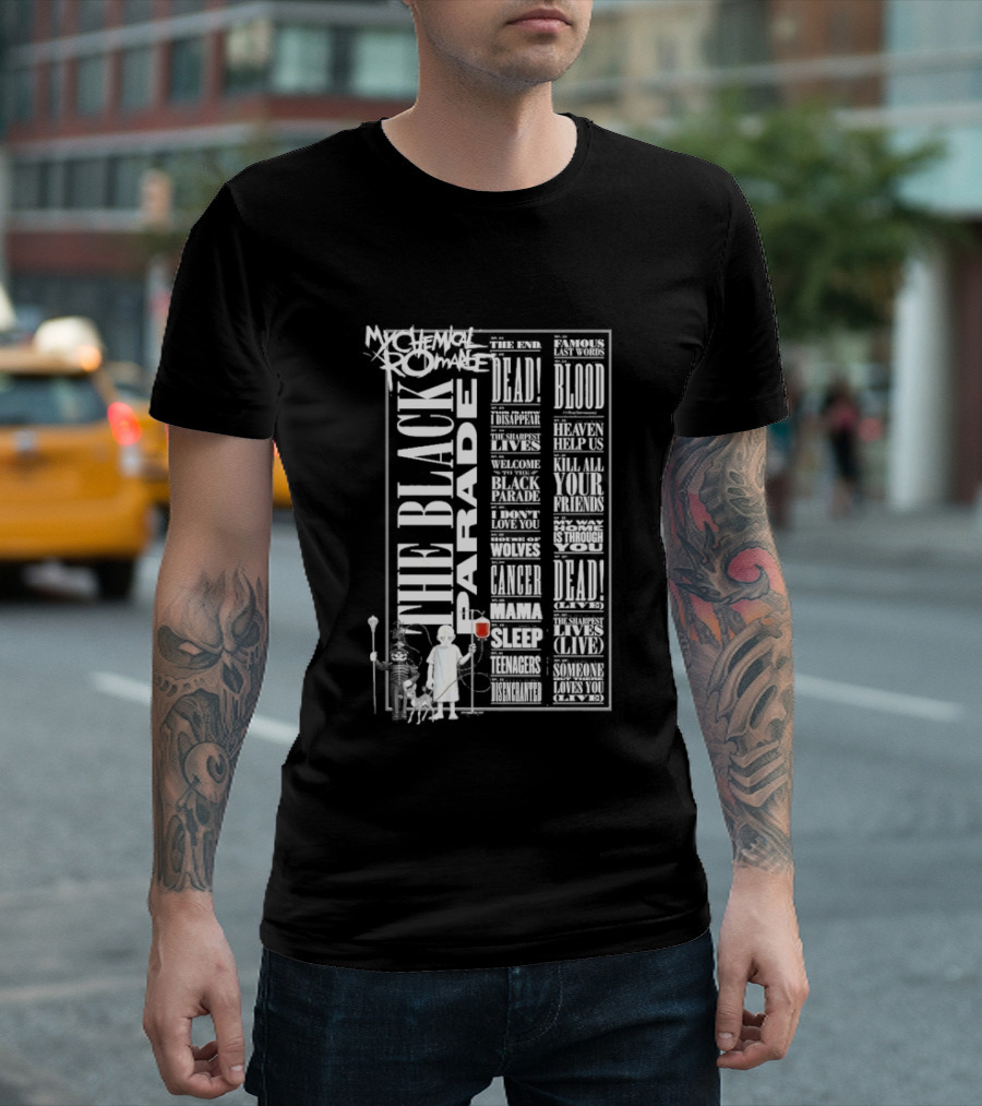 My Chemical Romance The Black Parade Tracklist Official Merchandise T-Shirt