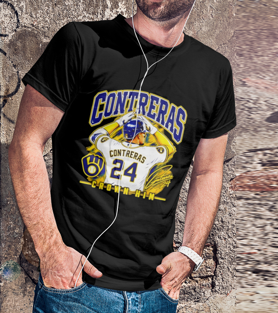 CONTRERAS 24 Crown Him Milwaukee Brewers T-Shirt