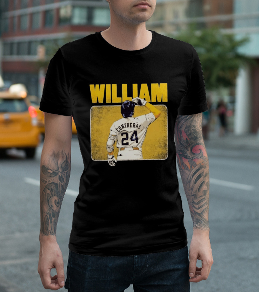 William Contreras 24 Milwaukee Brewers Baseball Highlight T-Shirt