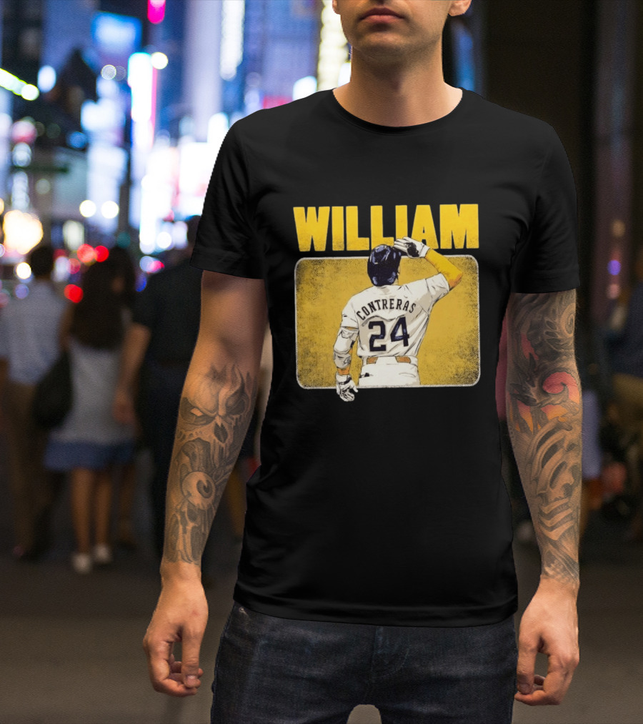 William Contreras 24 Milwaukee Brewers Baseball Highlight T-Shirt