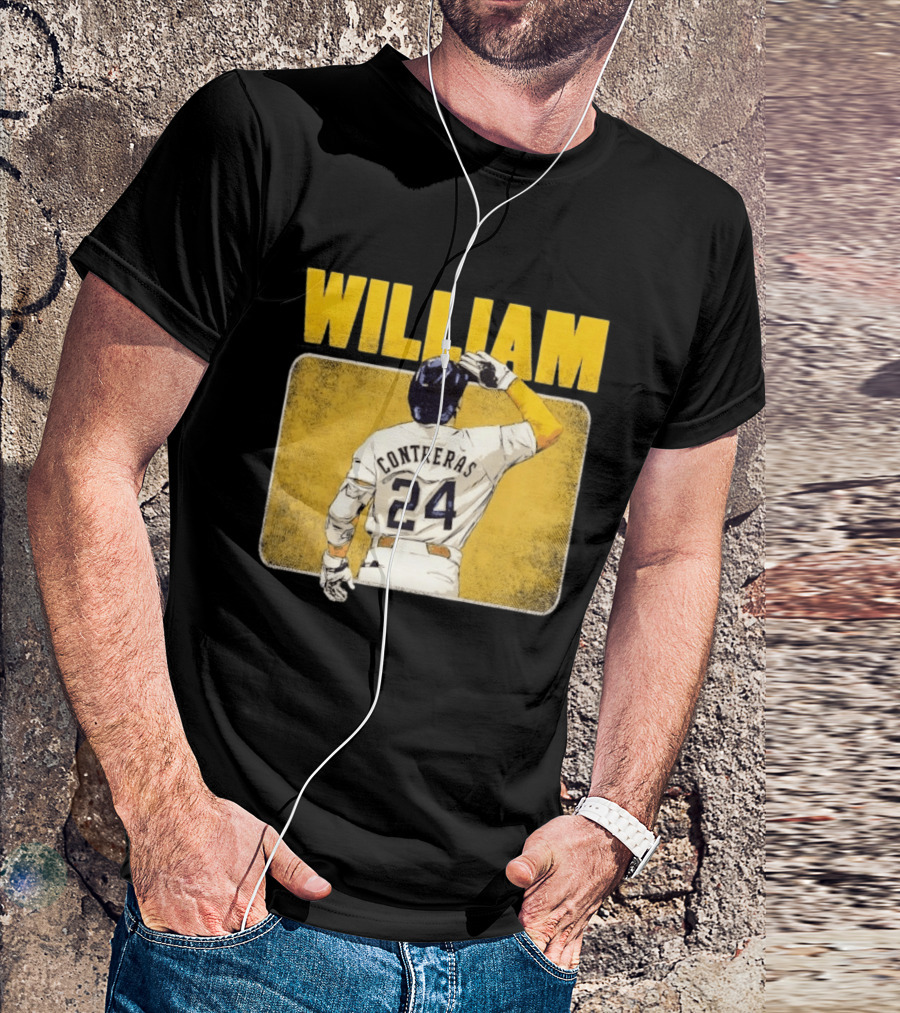 William Contreras 24 Milwaukee Brewers Baseball Highlight T-Shirt