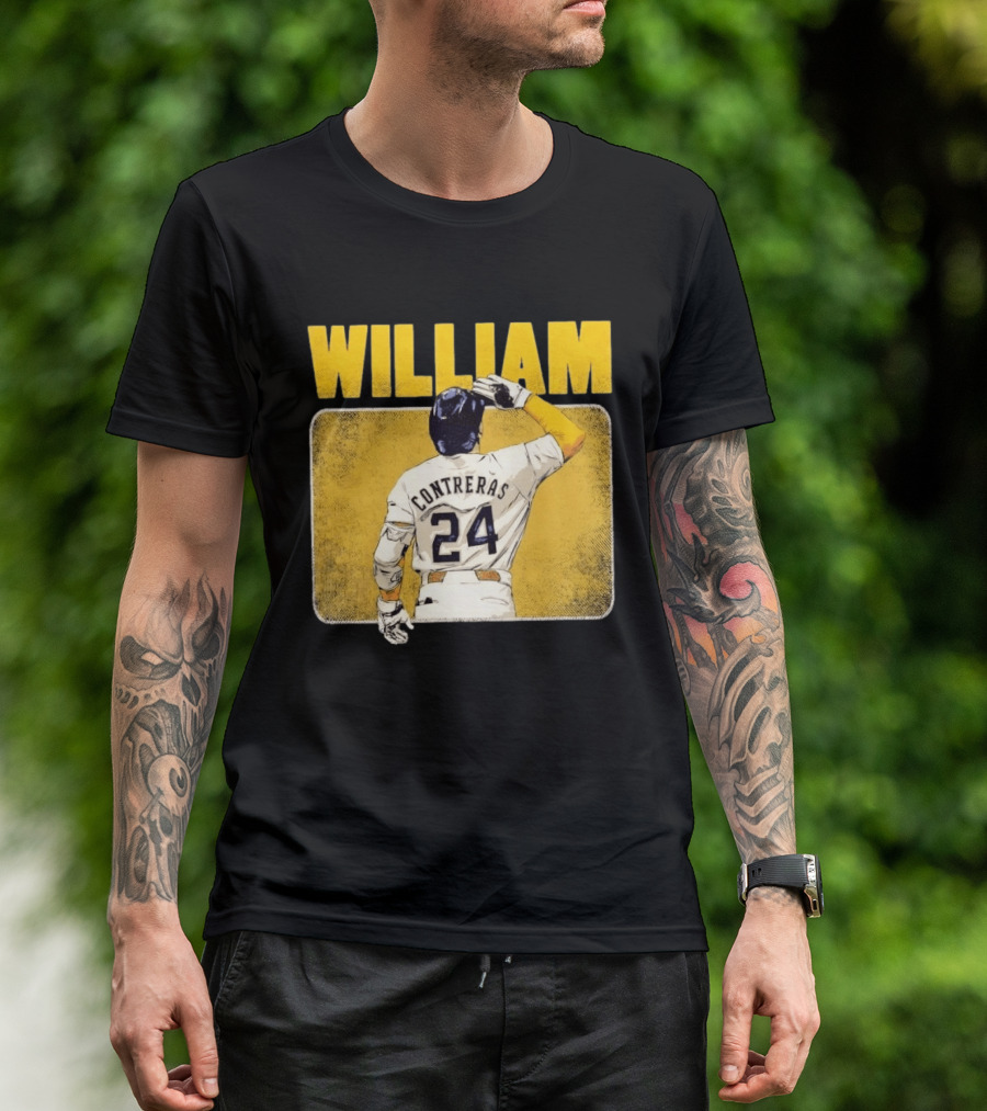 William Contreras 24 Milwaukee Brewers Baseball Highlight T-Shirt