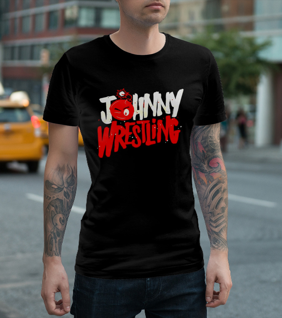 Johnny Wrestling Boom WWE Winking Bomb T-Shirt