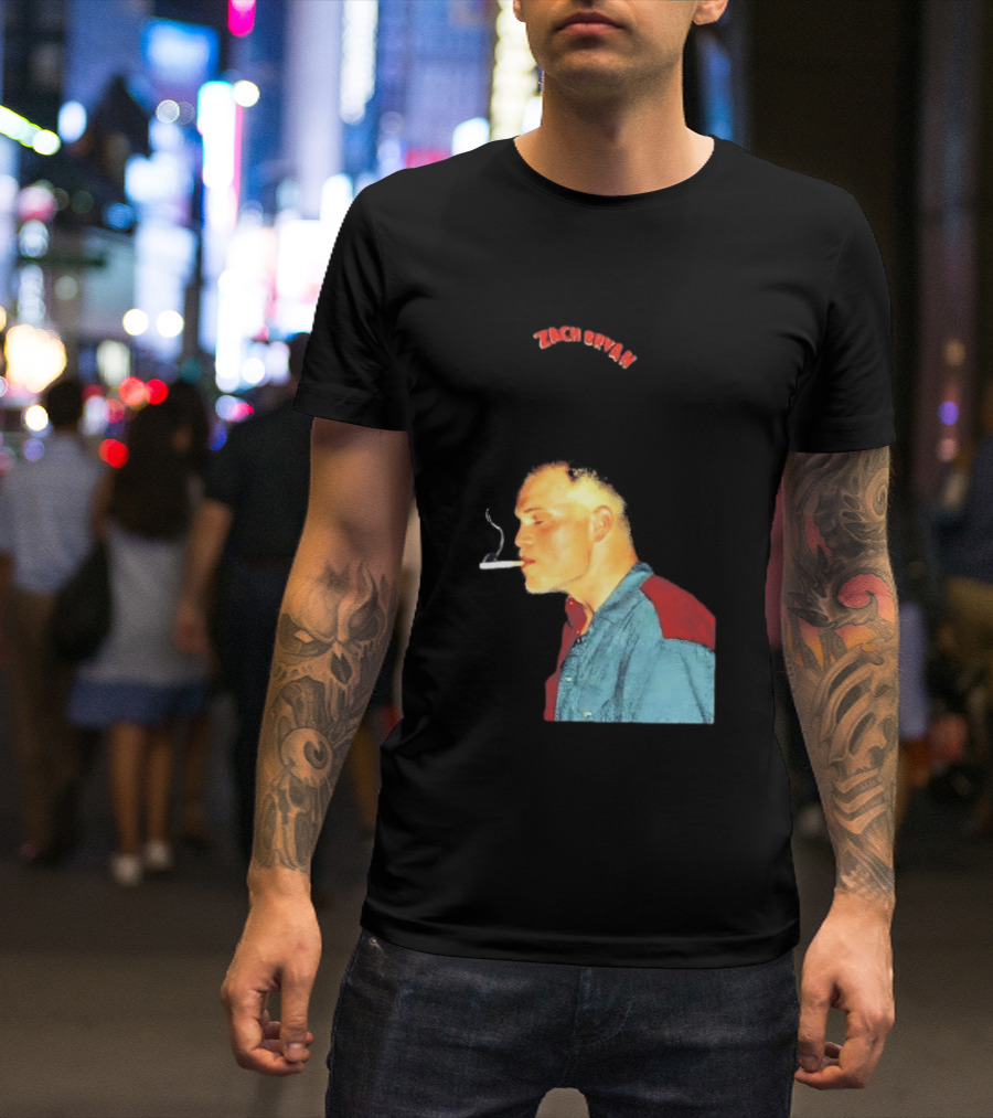 Zach Bryan Smoking Vintage Denim T-Shirt