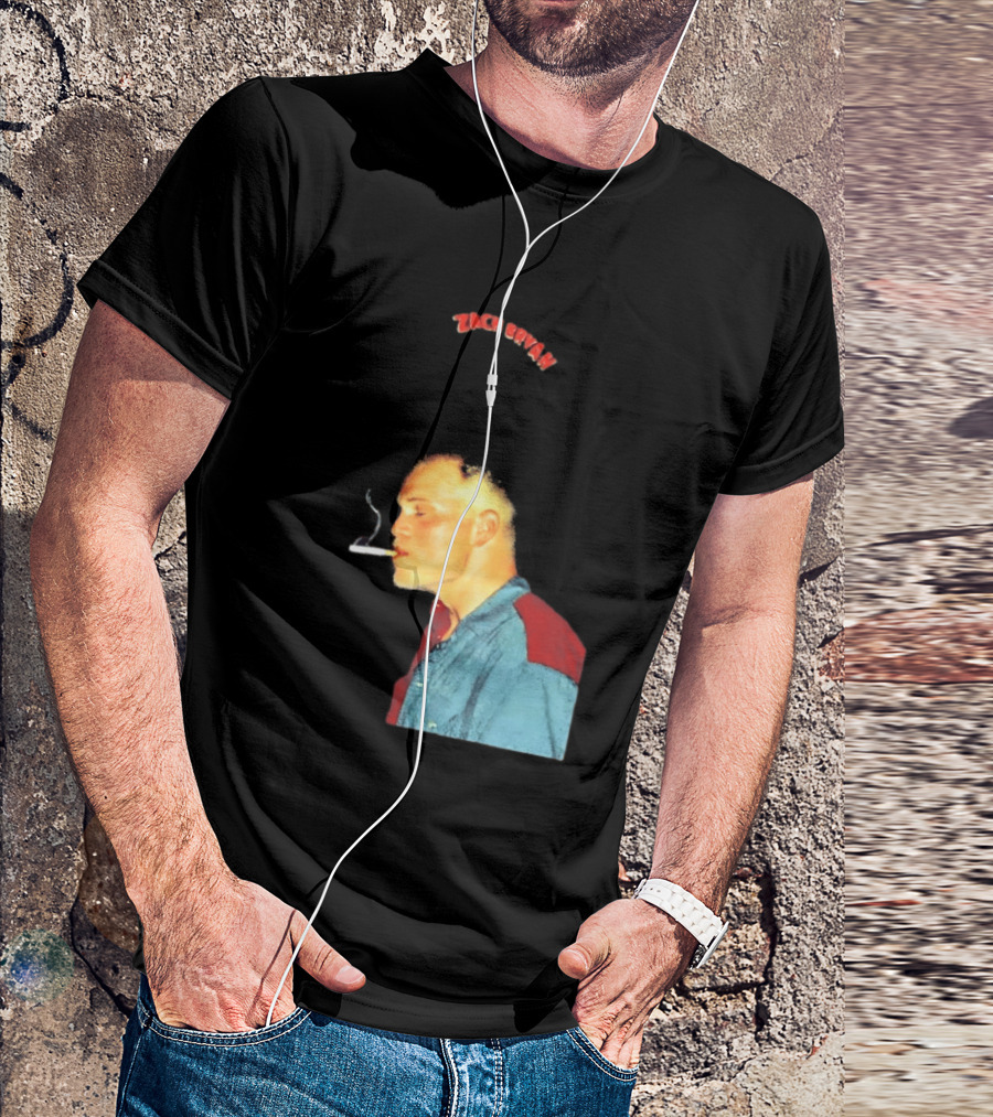Zach Bryan Smoking Vintage Denim T-Shirt