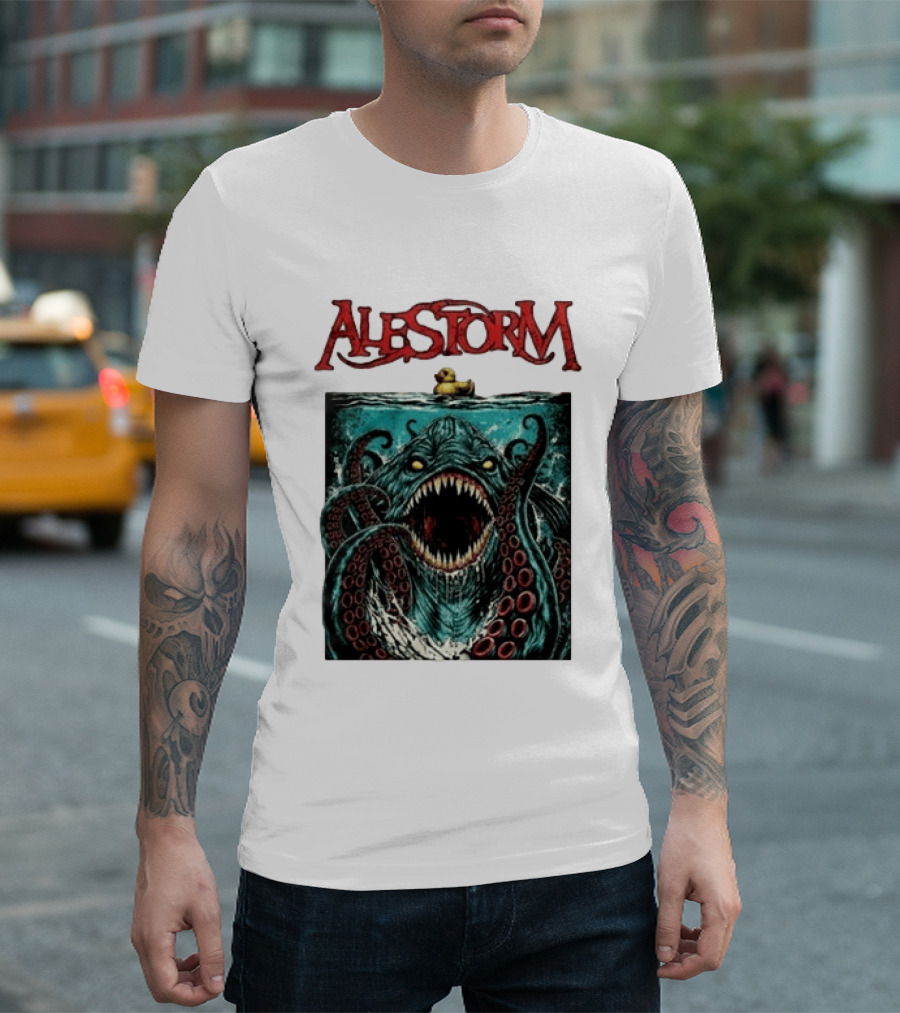 Alestorm Kraken Jaws Summer Tour 2026 Hyperion Omnitour Rubber Duck T-Shirt