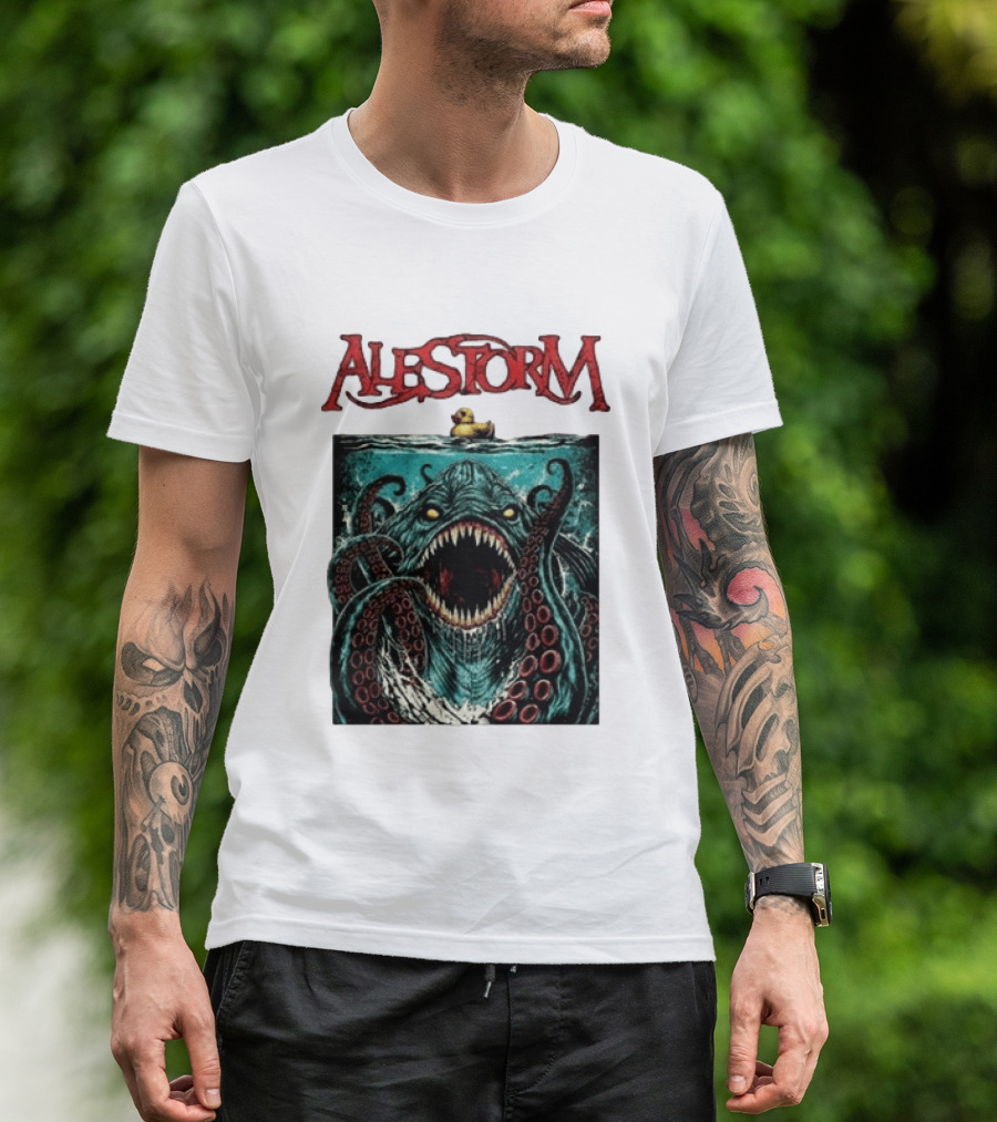 Alestorm Kraken Jaws Summer Tour 2026 Hyperion Omnitour Rubber Duck T-Shirt