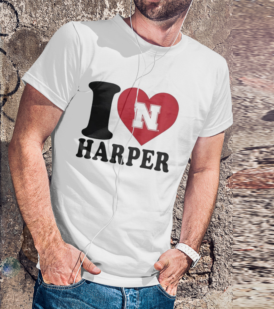 I Love Harper Nebraska Cornhuskers N Heart T-Shirt