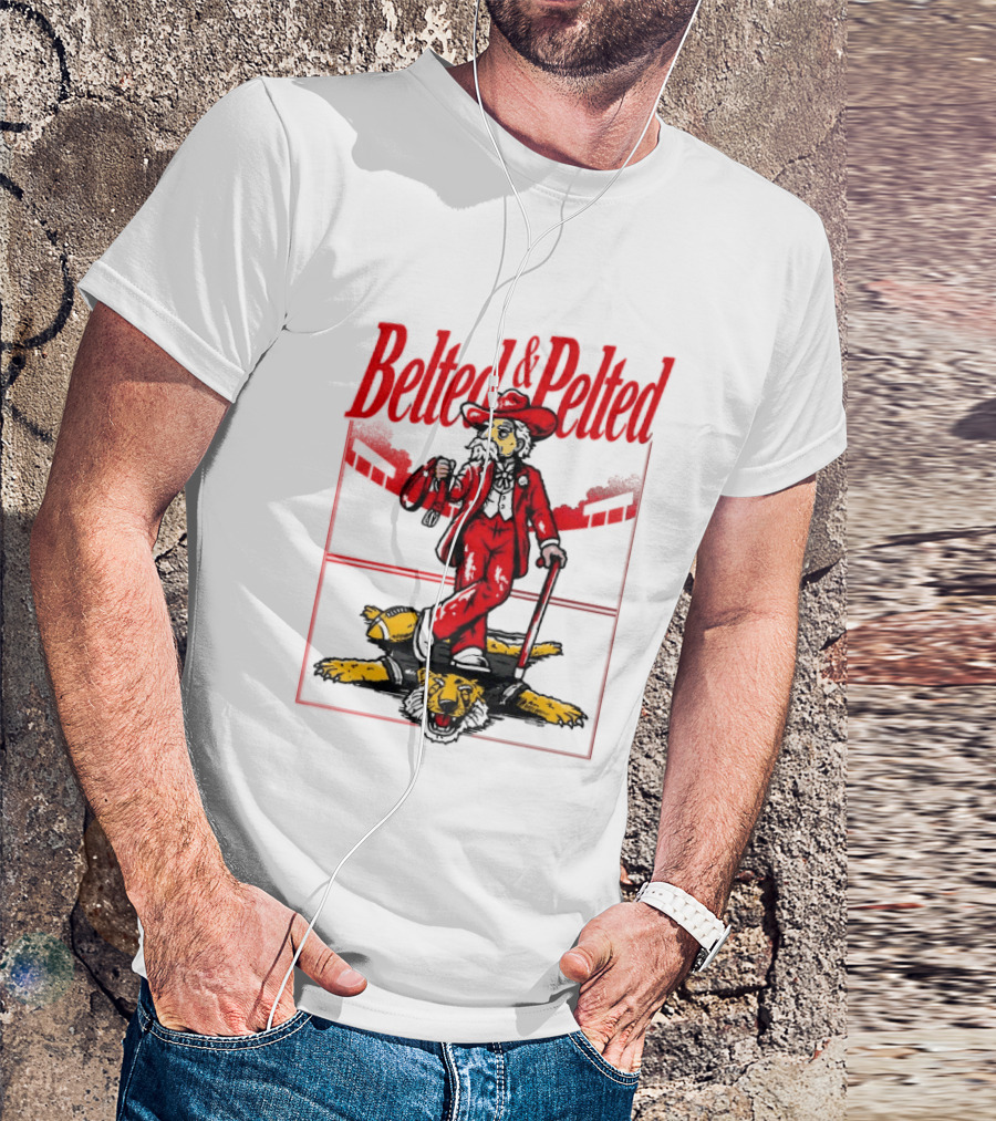 Ole Miss Rebels Belted And Pelted Mascot Stomping Missouri Tigers T-Shirt
