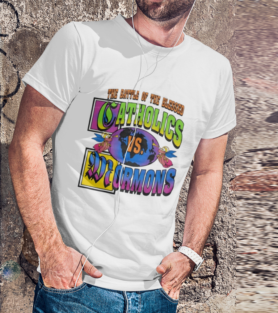 The Battle Of The Blessed Catholics Vs Mormons World Angels T-Shirt