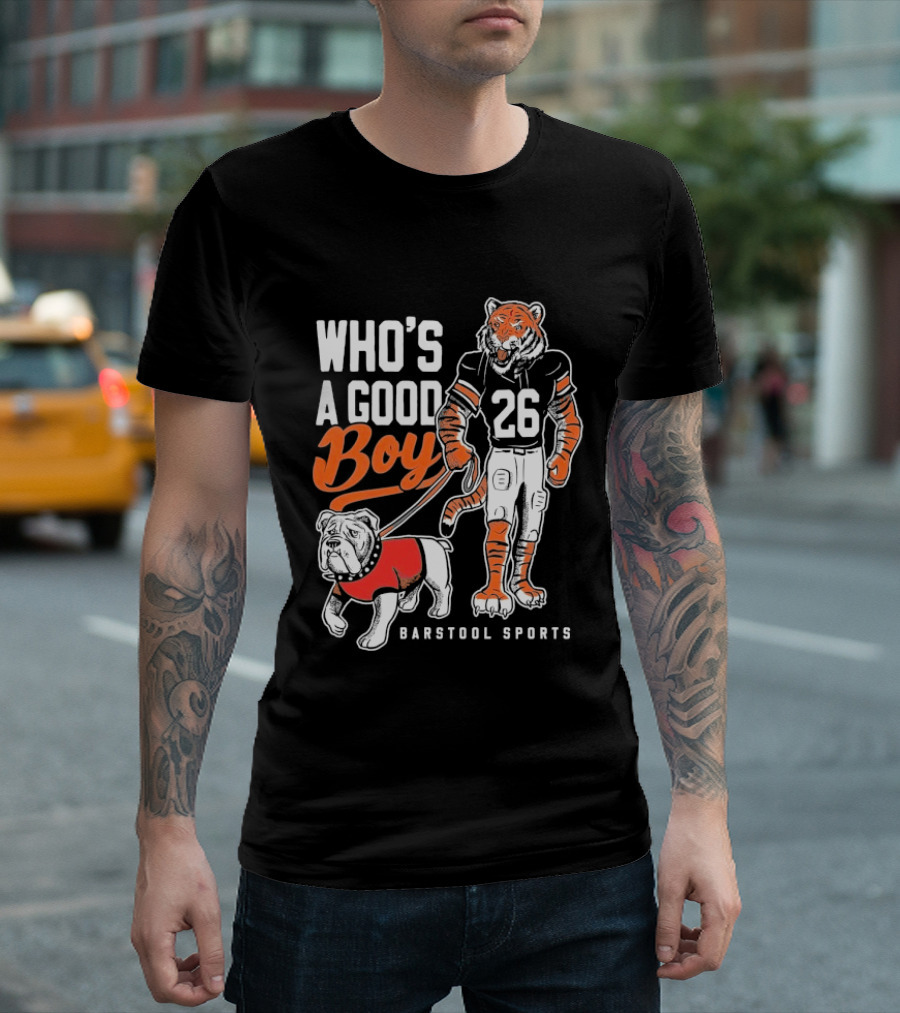 Who's A Good Boy Auburn Tigers 26 Georgia Bulldogs Barstool Sports T-Shirt