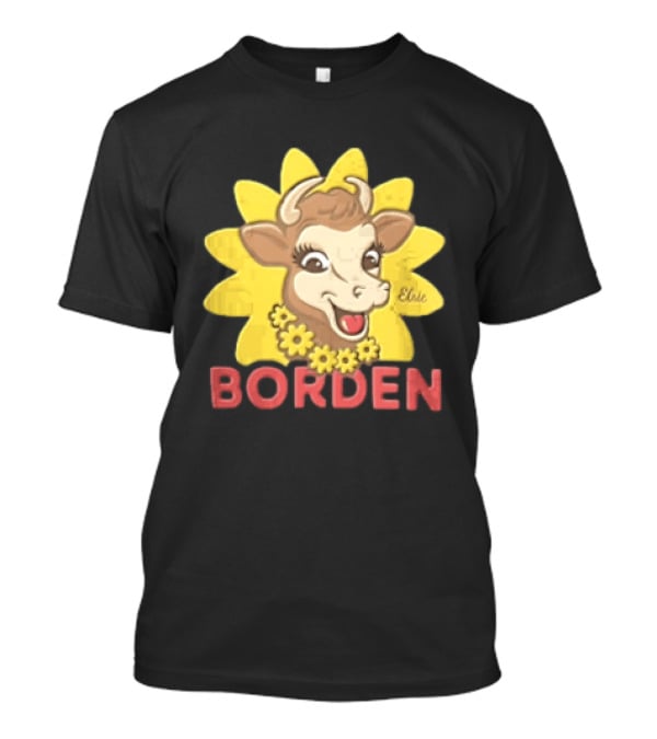 Borden Dairy Elsie The Cow With Sunflower T-Shirt