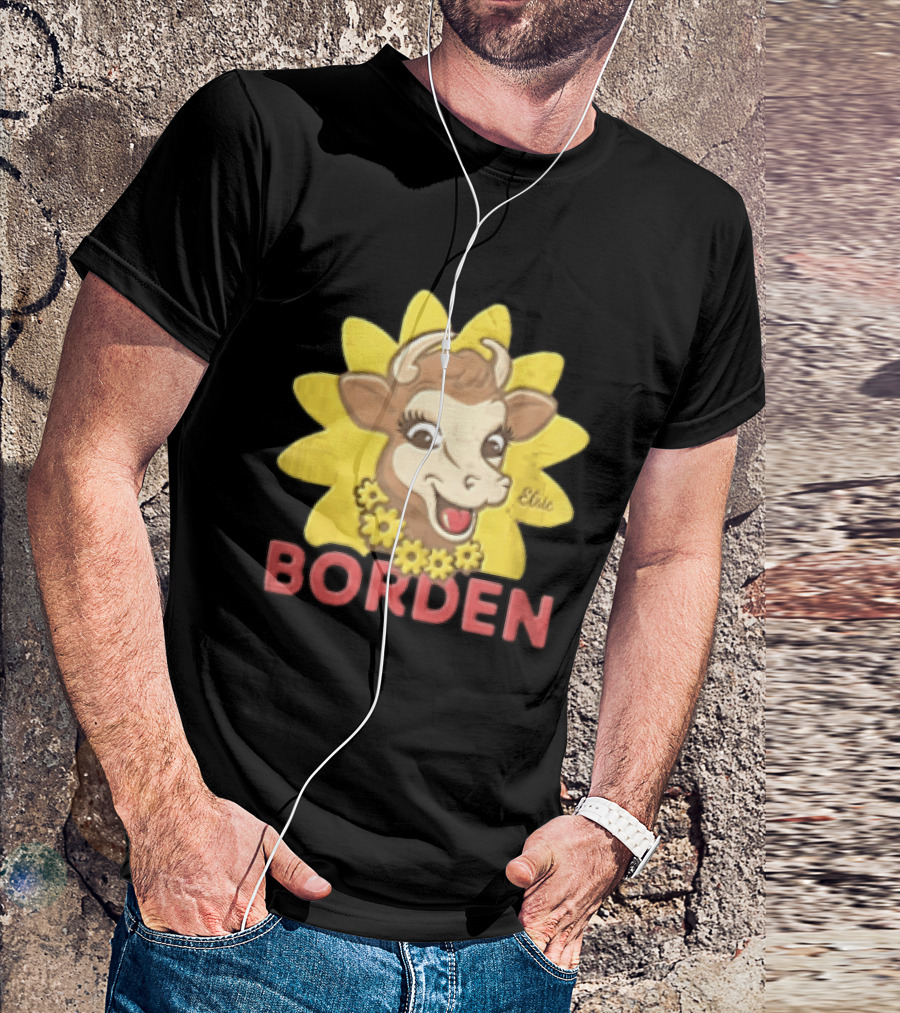 Borden Dairy Elsie The Cow With Sunflower T-Shirt
