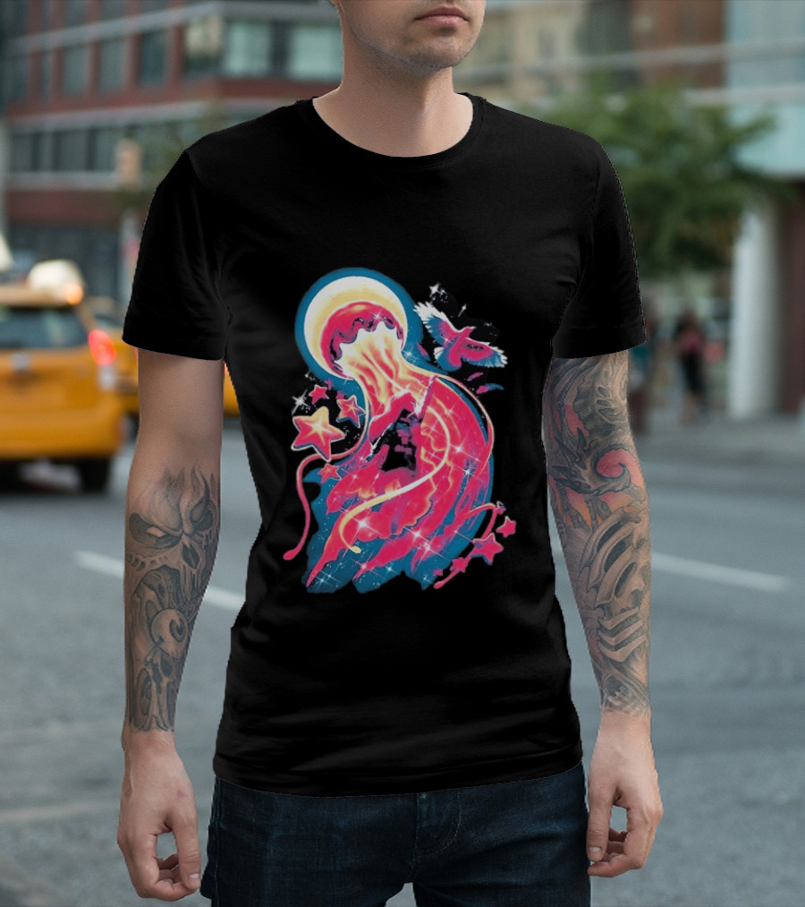 Celeste Beyond The Mountain Cosmic Jellyfish And Stars T-Shirt