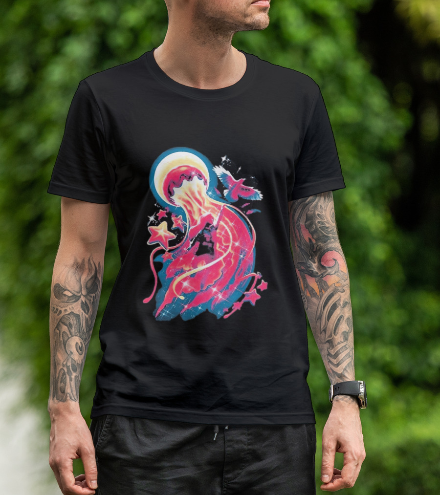 Celeste Beyond The Mountain Cosmic Jellyfish And Stars T-Shirt