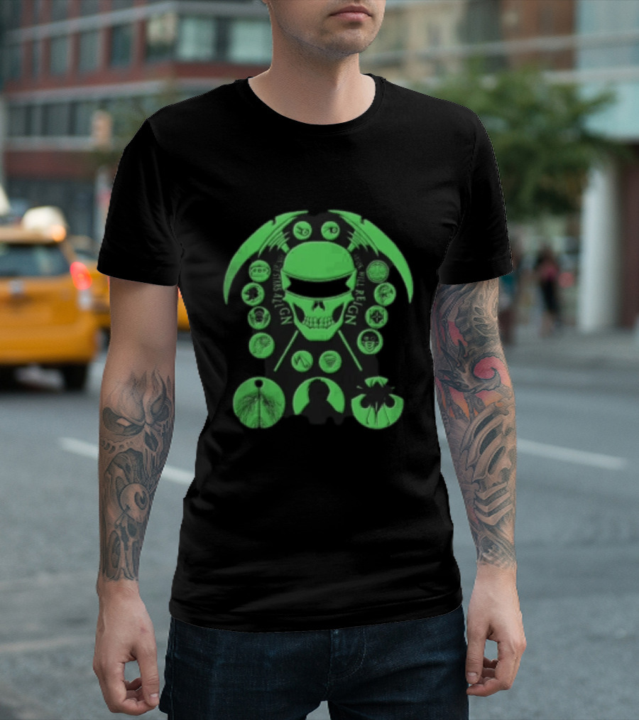 Mayor Will Reign Skull Stars Align Green T-Shirt